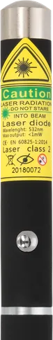 Green laserpointer SL-X1 – close-up of the warning label with the laser class
