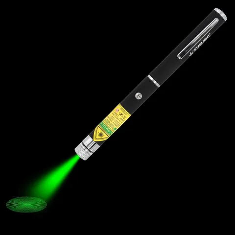 Green laserpointer with patterns SL-X2 with visible laser beam in the dark