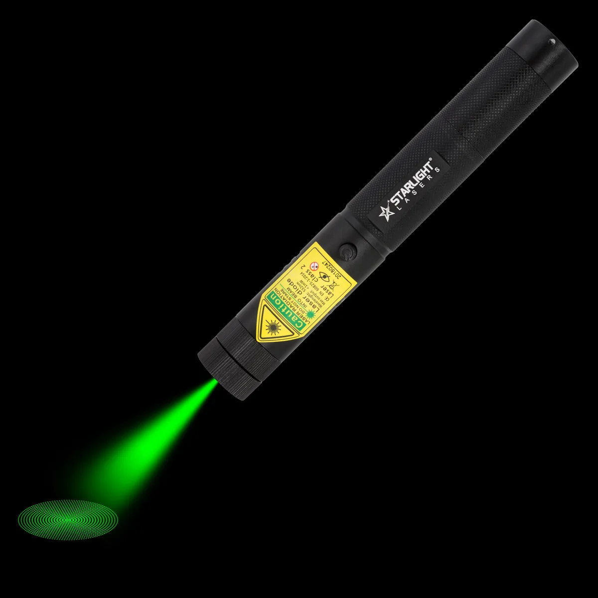 Pro green laserpointer SL-G1 with visible laser beam in the dark