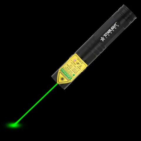 Pro green laserpointer SL-G2 with visible laser beam in the dark