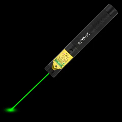 Pro green laserpointer SL-G3 with visible laser beam in the dark