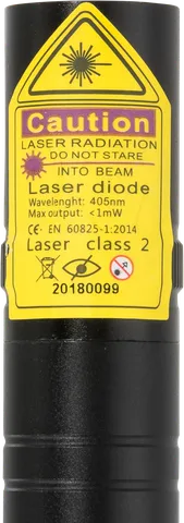 Pro violet laserpointer SL-V2 – close-up of the warning label with the laser class