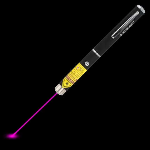 Violet laserpointer SL-Z1 with visible laser beam in the dark